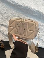 Women's Fashionable Letter Decorated Quilted Crossbody Bag, Casual Versatile Shoulder Bag for Daily Used, Trendy All-match Ad...