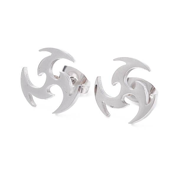 Non-Tarnish Windmill 304 Stainless Steel Stud Earrings for Women