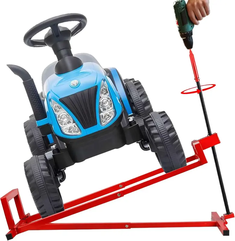 Lift Jack for Garden Tractors and Lawn Mowers - 882 Lbs Capacity, Manual Handle & Power Tool Extension Handle