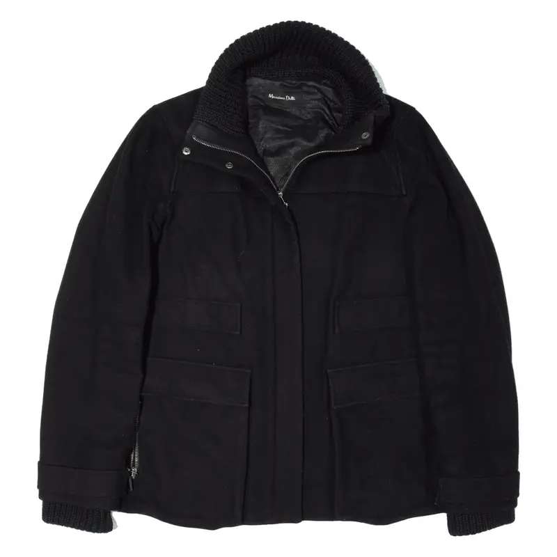MASSIMO DUTTI Jacket Black Wool Womens M