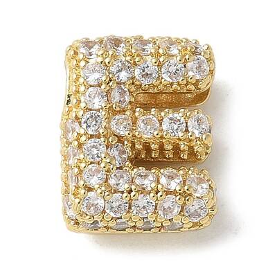 Brass Micro Pave Cubic Zirconia Beads