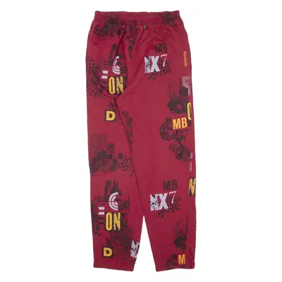 REEBOK Mens Joggers Red Tapered L W28 L30