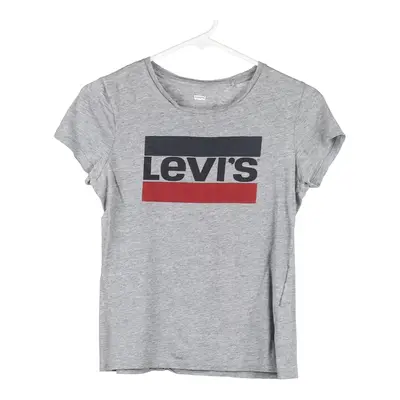 Levis Spellout T-Shirt - Small Grey Cotton