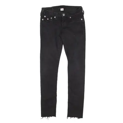 TRUE RELIGION Low Rise Y2K Jeans Black Denim Slim Skinny Womens W26 L28