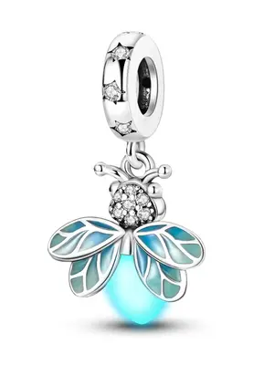 Rhinestone & Glow in the Dark Decorative Firefly Dangle Charm, Pendants, Artificial Zircon Decor Bead, Diy Jewelry Making Sup...