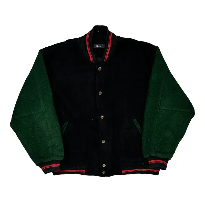 Unbranded Varsity Jacket - XL Black Wool