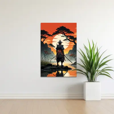 Samurai at Sunset - A Warrior’s Reflection