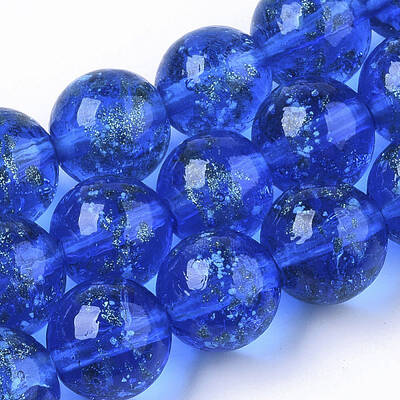 Handmade Gold Sand Lampwork Beads Strands