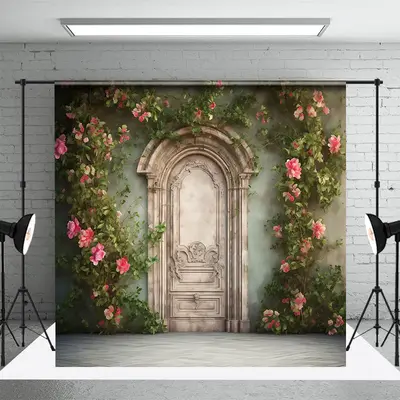 Aperturee Vinatge Green Wall Greenery Floral Spring Backdrop | Best Background Photoshoot | Photo Booth Background | Backdrop...