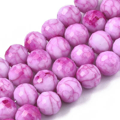 Opaque Baking Painted Crackle Glass Beads Strands