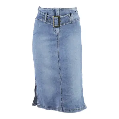 ORIMONO Womens Straight Skirt Blue Midi XS