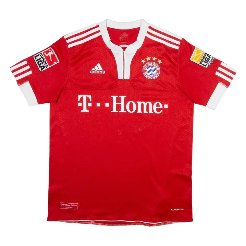ADIDAS Bayern Munich Mens Football Shirt Jersey Red V-Neck M