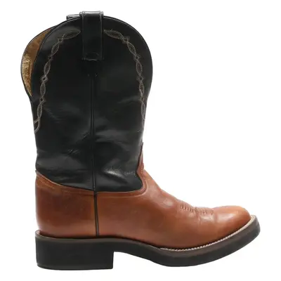 TONY LAMA Cowboy Boots Black Leather Womens UK 7.5