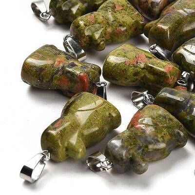 Natural Unakite Pendants