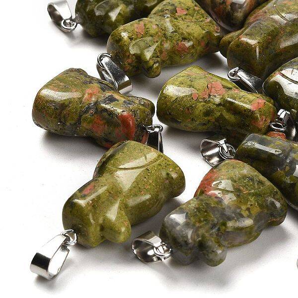 Natural Unakite Pendants