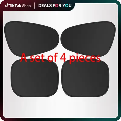 Car Side Window Sun Shade, Electrostatic Adsorption, 4 Pack Ultra - Light Front Shade, 4 - Layer Protection, Foldable Anti - ...