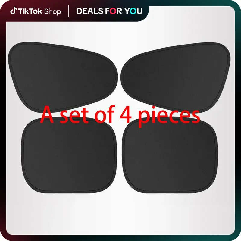 Car Side Window Sun Shade, Electrostatic Adsorption, 4 Pack Ultra - Light Front Shade, 4 - Layer Protection, Foldable Anti - ...