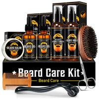 Beard Kit for Men Grooming & Care W/Beard Wash,3 Packs Beard Oil,Beard Balm Leave-in Conditioner Premium Gifts for Men Dad Hu...