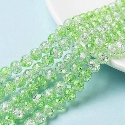 Baking Painted Crackle Glass Bead Strands