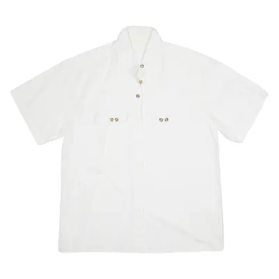 Plain Shirt White Short Sleeve Womens L