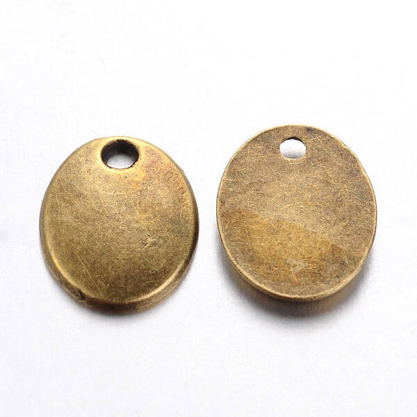 Tibetan Style Alloy Stamping Blank Tag Charms Pendants