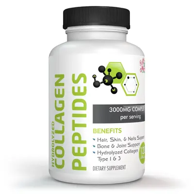 Collagen Peptides | Support Skin, Nails, Joints, Bones, Muscles, & Gut | Hydrolyzed Collagen Peptides | 120 Capsules