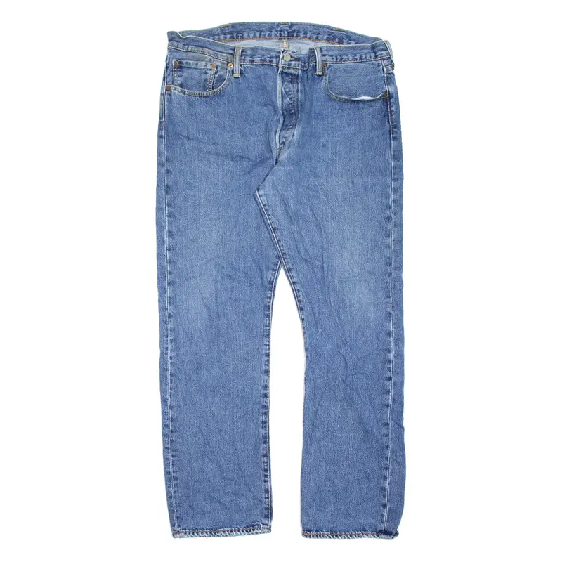 LEVI'S 501 Jeans Mens Blue Regular Straight Stone Wash W38 L32