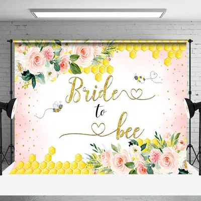 Aperturee Bride To Bee Honeycomb Floral Bridal Shower Backdrop