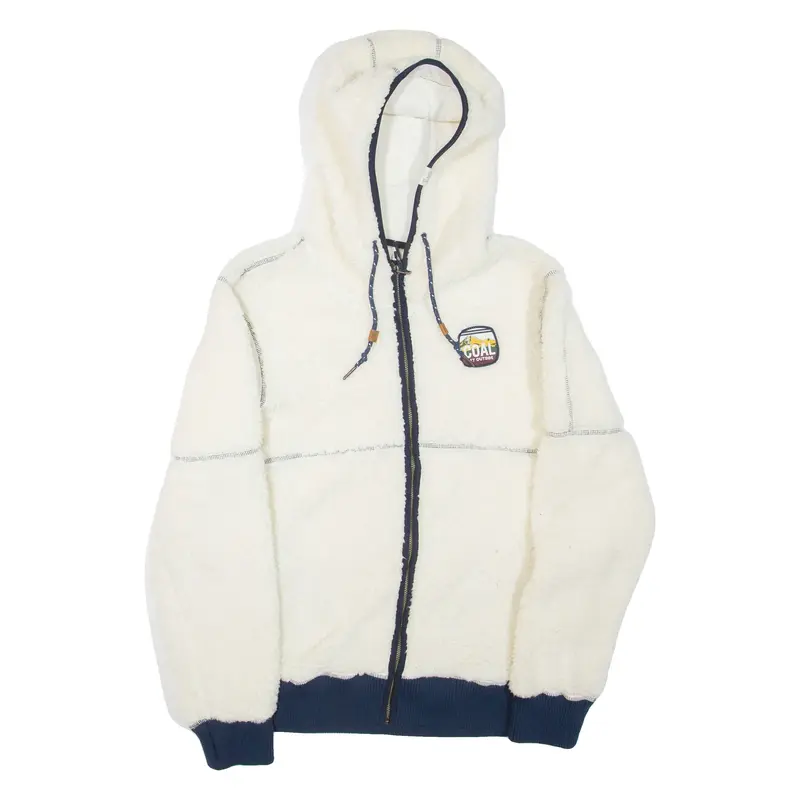 COAL Mens Fleece Jacket White Hooded L