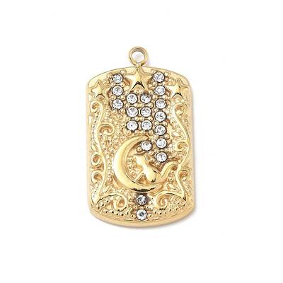 304 Stainless Steel Rhinestone Pendants