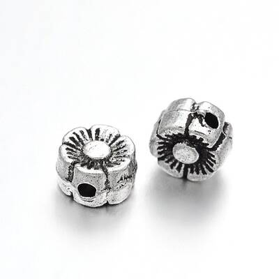 Plum Blossom Flower Tibetan Style Alloy Beads