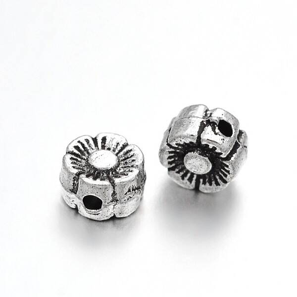 Plum Blossom Flower Tibetan Style Alloy Beads