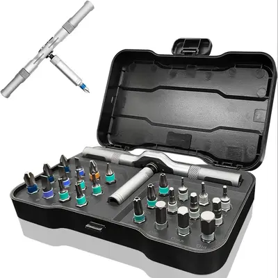 Magnetic Screwdriver Set, MultifunctionalScrewdriver Set with Detachable T-shaped RatchetHandle, Household Maintenance Tool K...