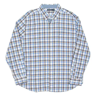 NAUTICA Mens Shirt Blue Check Long Sleeve XL