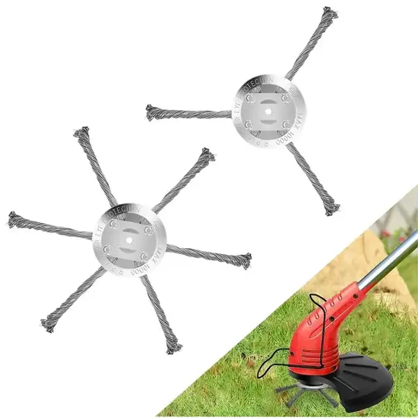 6 inch Steel Wire Rotary Brush Cutter Trimmer Head, Weed Wacker Universal Replacement Heads, Wired Trimmer Head Replacement f...