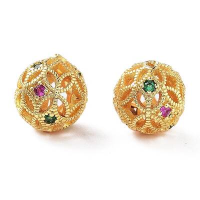 Rack Plating Brass Cubic Zirconia Beads