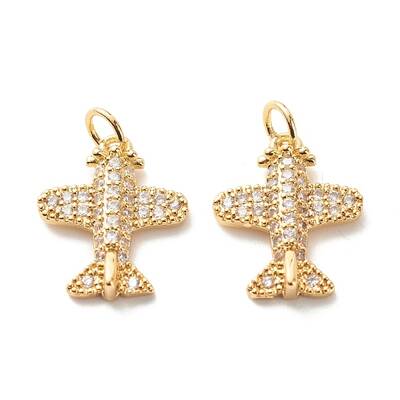 Eco-Friendly Brass Micro Pave Clear Cubic Zirconia Pendants