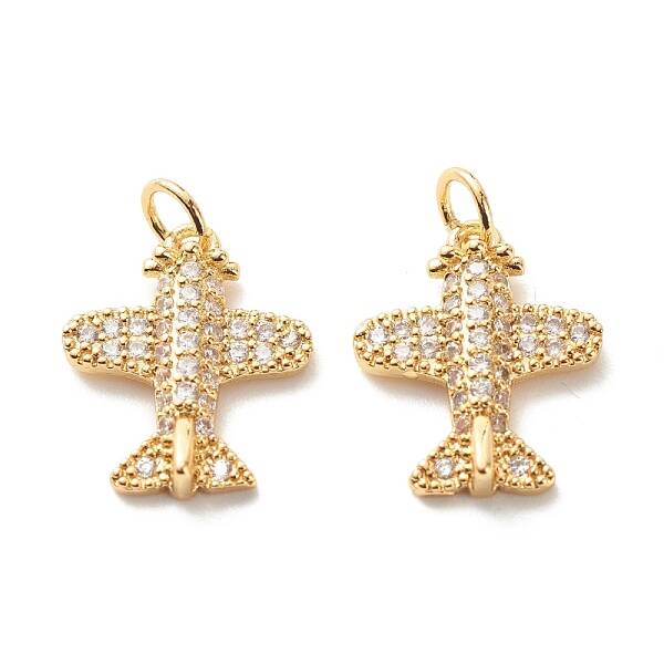 Eco-Friendly Brass Micro Pave Clear Cubic Zirconia Pendants