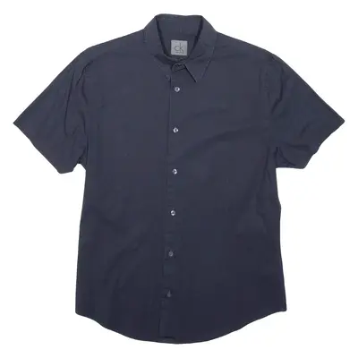 CALVIN KLEIN Mens Plain Shirt Blue M