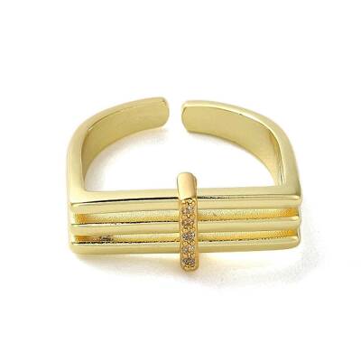 Open Brass with Cubic Zirconia Rings