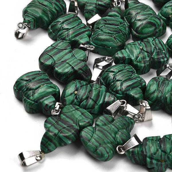 Synthetic Malachite Pendants
