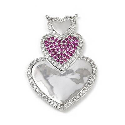 Brass Micro Pave Cubic Zirconia Pendants