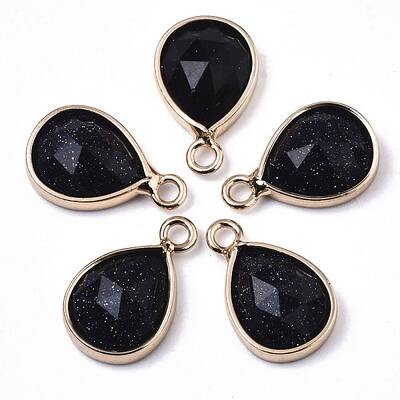 Synthetic Blue Goldstone Charms