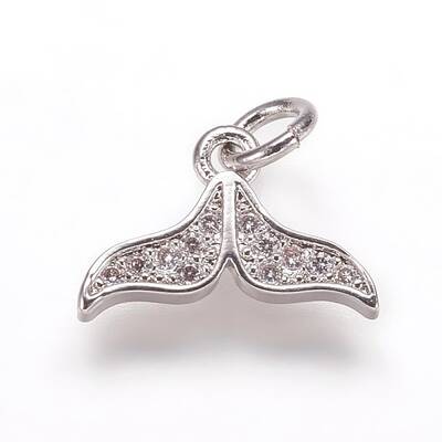 Brass Micro Pave Cubic Zirconia Charms Pendants
