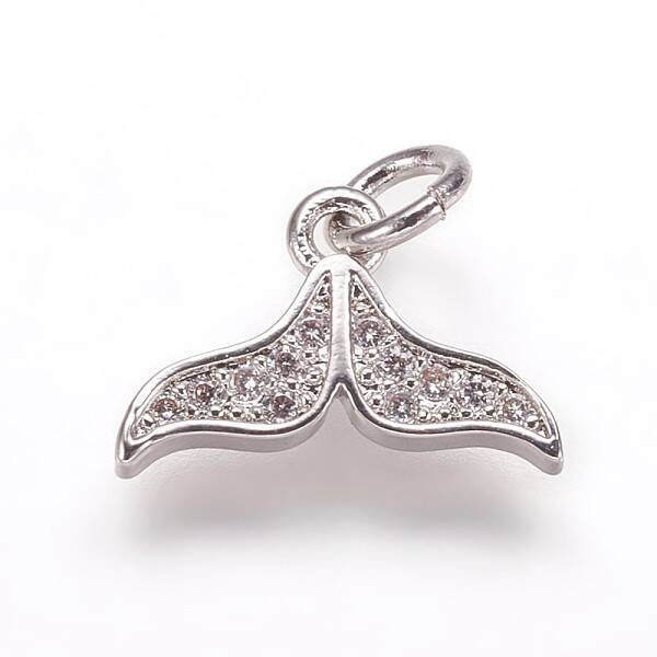 Brass Micro Pave Cubic Zirconia Charms Pendants