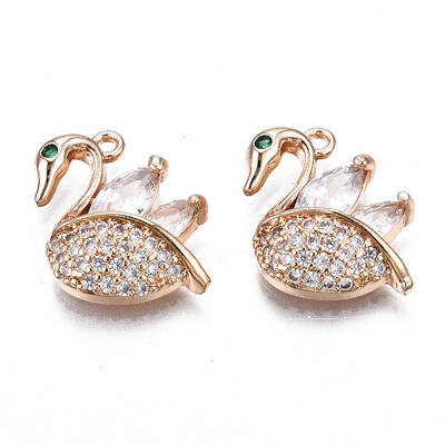 Brass Micro Pave Clear Cubic Zirconia Pendants