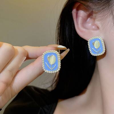 Alloy Enamel Stud Earring