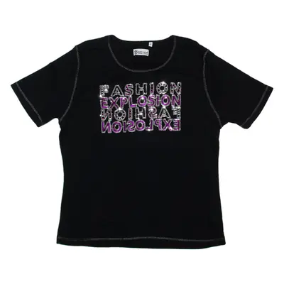 GYMNASIUM Fashion Explosion Sequin T-Shirt Black Short Sleeve Womens XL