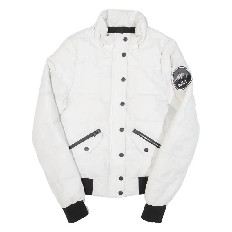 DIESEL Mens Puffer Jacket White XS
