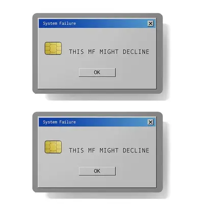 Computer Error Pop-up Card Sticker, 2 Counts Waterproof Credit Card Debit Card Bank Card Decorative Sticker, Office Stationer...